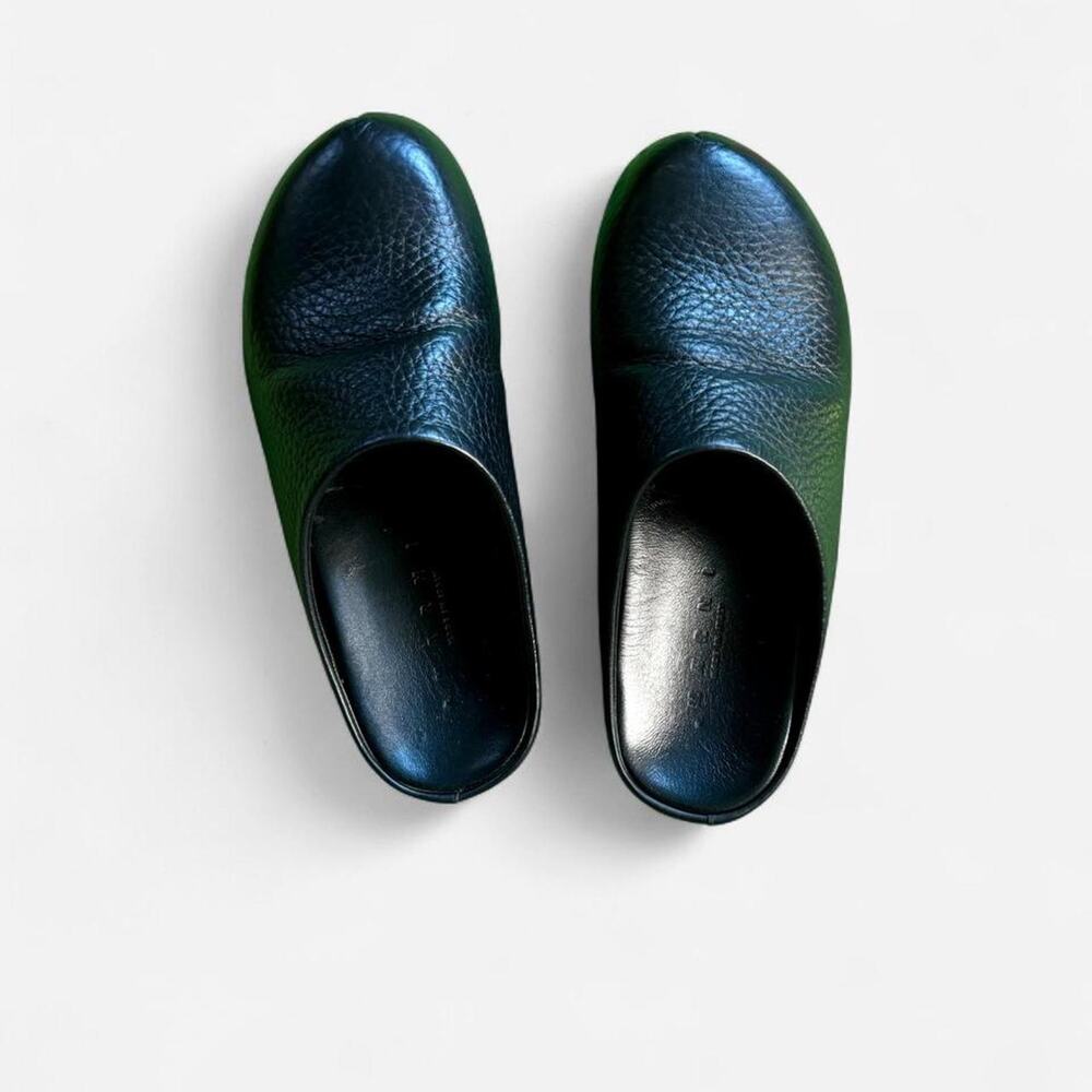 $950 Marni Black Leather Fussbett Sabot Mules Made in Italy Minimalist Size 36 - Picture 3 of 7